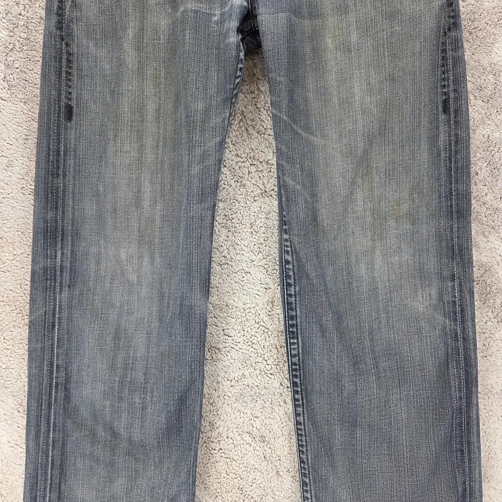 Vintage Levis Blue Star Jeans Mens Blue Buckle Back Honeycomb Zip Fly Fits 32x30
